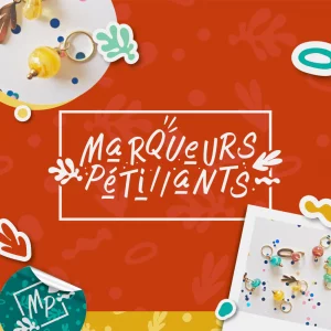 Mockup logo et branding de Marqueurs Pétillants Réalisé par Léa Penet Graphiste Arras