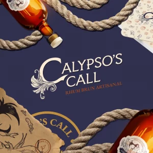Mockup du logo et branding de Calypso's Call. Réalisé par Léa Penet, graphiste à Arras. Créé pour l'univers de HEBI DOKU.